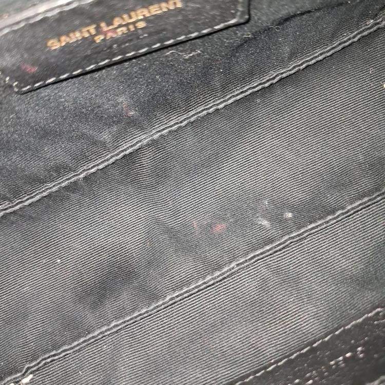 Pre Owned Saint Laurent Paris Black Leather Patent Mini Tube Bag