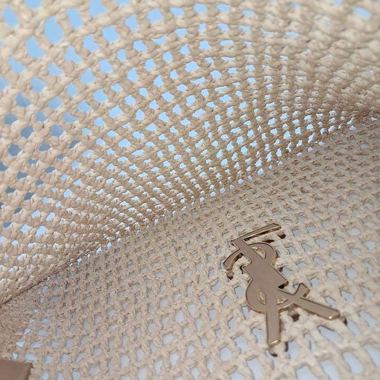 Pre Owned Saint Laurent Paris Beige Raffia Raffia Oxalis Shoulder Bag