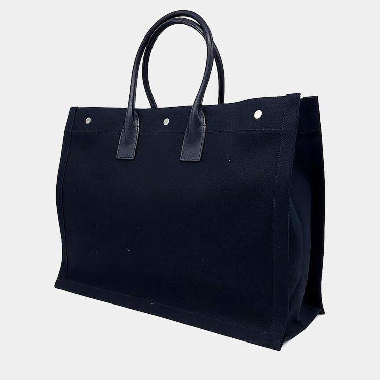 Pre Owned حقيبة توت ريف غوش قماش أسود سان لوران باريس