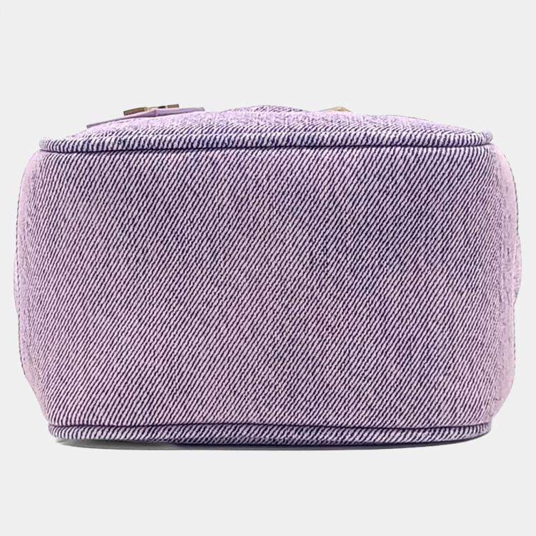 Pre Owned Saint Laurent Paris Purple Leather Vanity Crossbody Bag