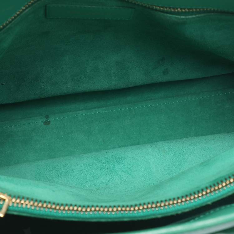 Pre Owned Saint Laurent Paris Sac De Jour Small Green Leather Tote