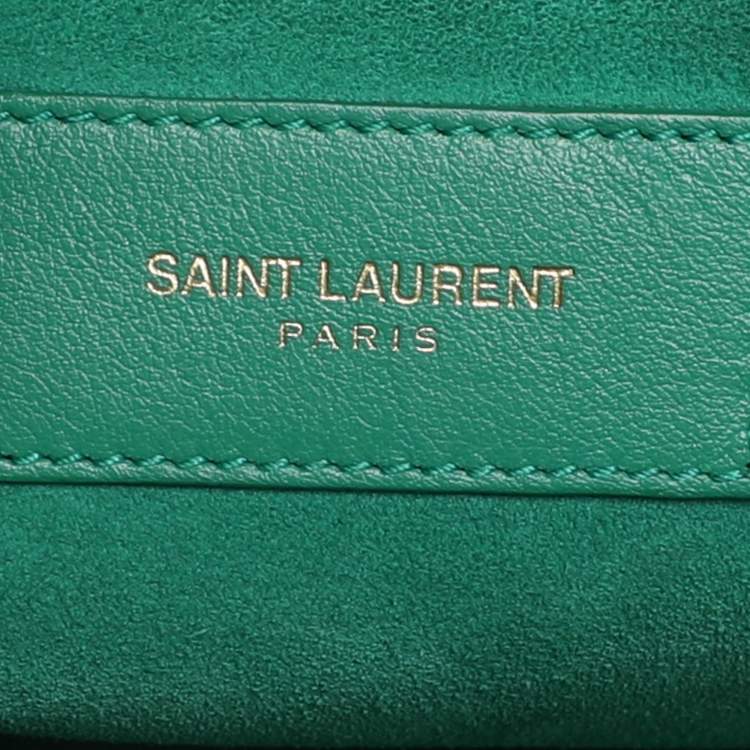 Pre Owned Saint Laurent Paris Sac De Jour Small Green Leather Tote