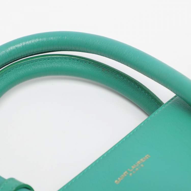 Pre Owned Saint Laurent Paris Sac De Jour Small Green Leather Tote