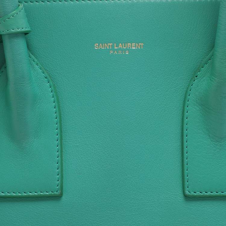 Pre Owned Saint Laurent Paris Sac De Jour Small Green Leather Tote