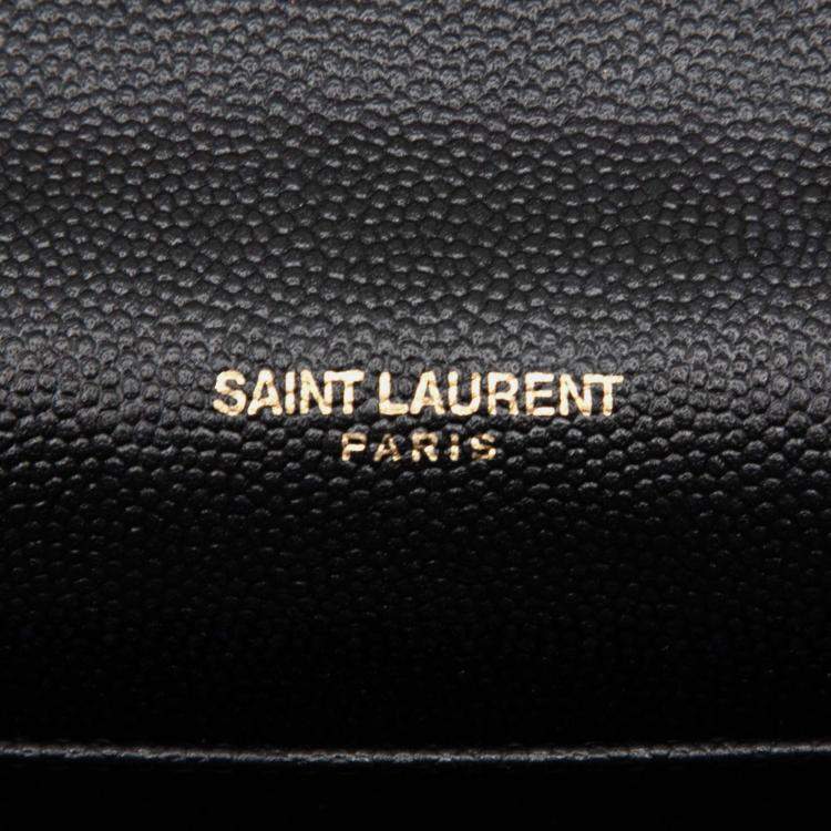 Pre Owned Saint Laurent Paris Black Mini Grain de Poudre Uptown Crossbody