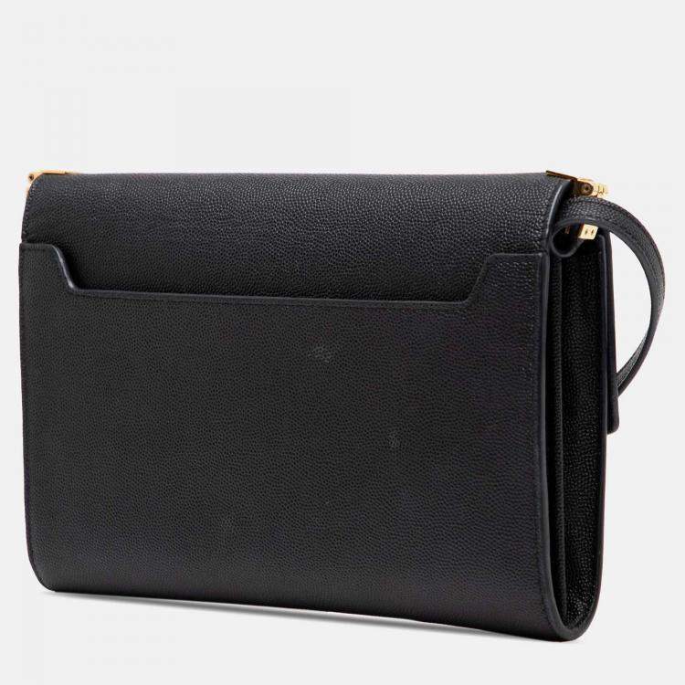 Pre Owned Saint Laurent Paris Black Mini Grain de Poudre Uptown Crossbody