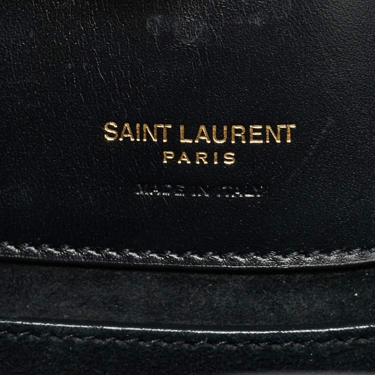 Pre Owned Saint Laurent Le 37 Small Black Leather Bucket Bag