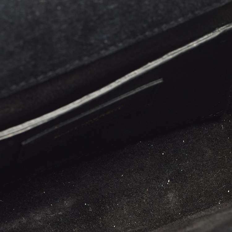 Pre Owned Saint Laurent Kate Small Silver Leather Shoulder Bag