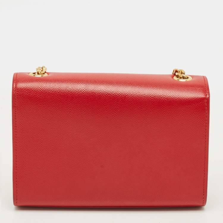 Pre Owned Saint Laurent Kate Small Red Leather Shoulder Bag