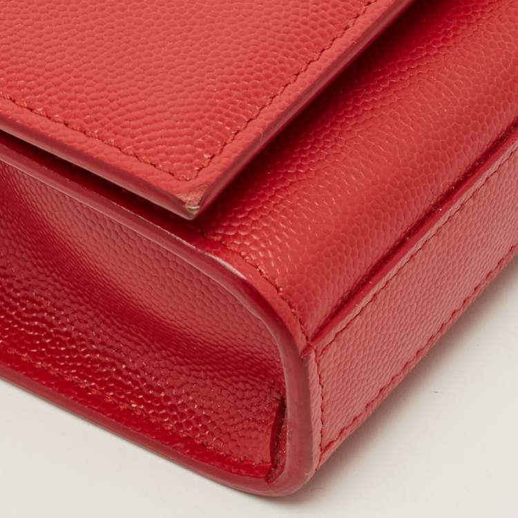 Pre Owned Saint Laurent Kate Small Red Leather Shoulder Bag