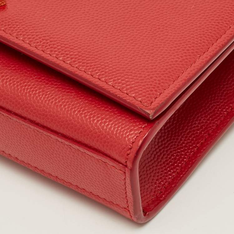 Pre Owned Saint Laurent Kate Small Red Leather Shoulder Bag