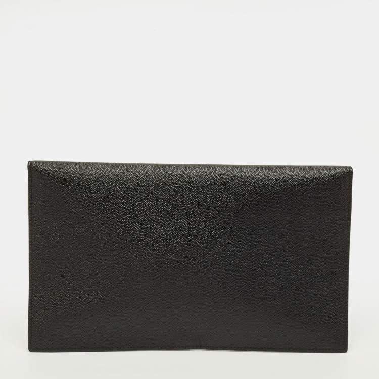 Pre Owned Saint Laurent Uptown Black Leather Clutch