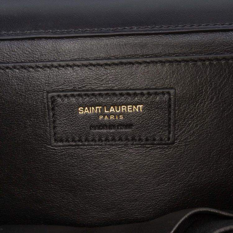 Pre Owned Saint Laurent Paris Black Medium Smooth Calfskin Spontini Crossbody