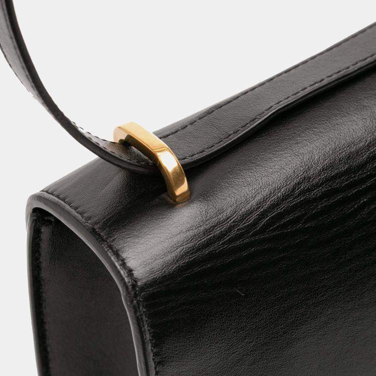 Pre Owned Saint Laurent Paris Black Medium Smooth Calfskin Spontini Crossbody