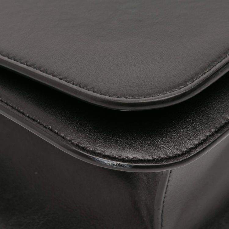 Pre Owned Saint Laurent Paris Black Medium Smooth Calfskin Spontini Crossbody