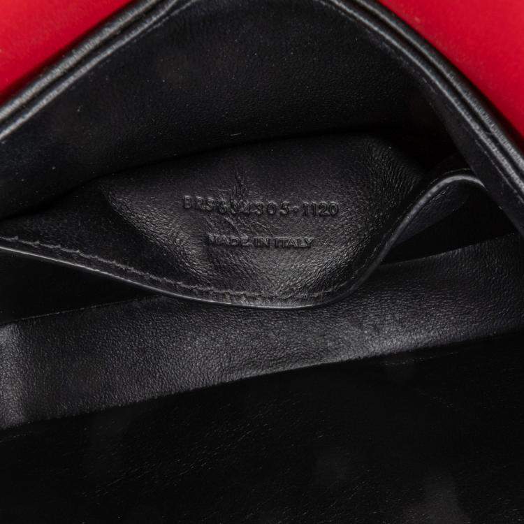 Pre Owned Saint Laurent Paris Red Medium Calfskin Solferino Satchel In Box