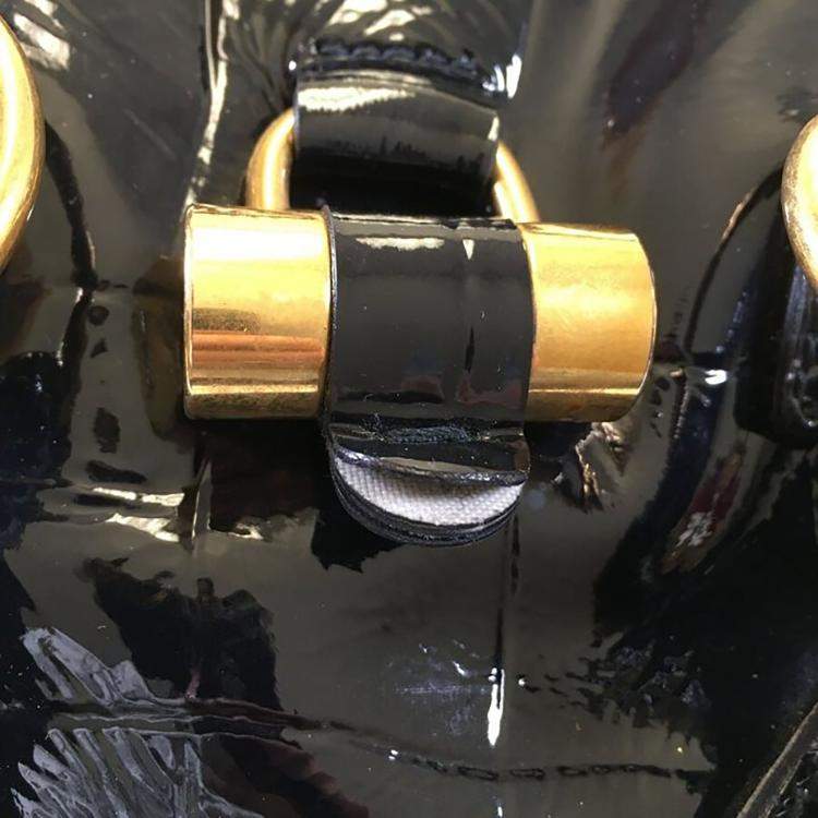 Pre Owned Saint Laurent Crocodile Embossed Patent Muse Bag