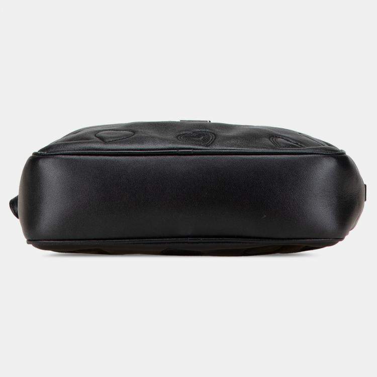 Pre Owned Saint Laurent Paris Black Leather Heart Lou Camera Bag