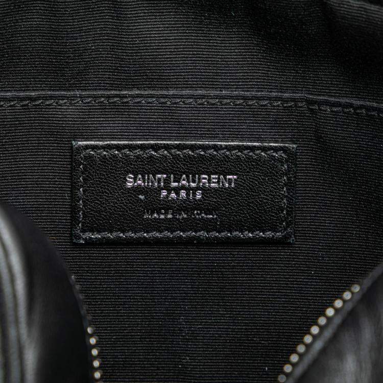 Pre Owned Saint Laurent Paris Black Leather Heart Lou Camera Bag