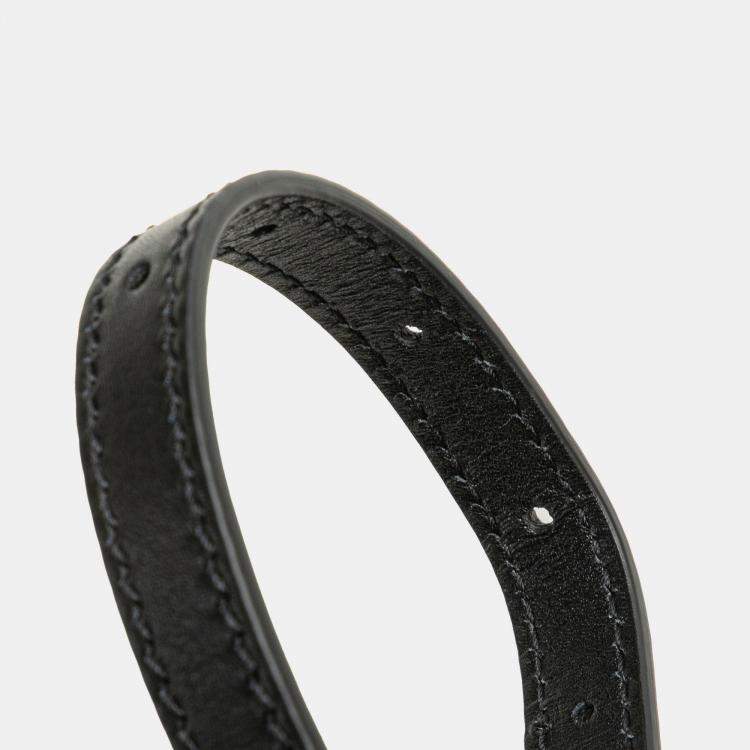 Pre Owned Saint Laurent Paris Black Small Leather Mica Hatbox Satchel