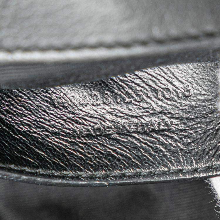 Pre Owned Saint Laurent Paris Black Medium Monogram Heart Patchwork Chain Wallet