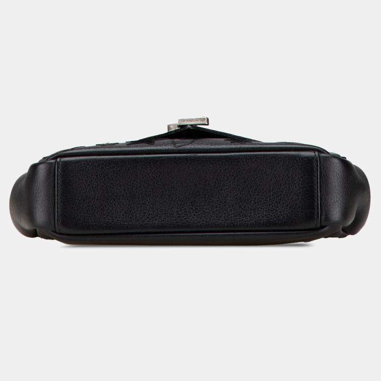 Pre Owned Saint Laurent Paris Black Medium Monogram Heart Patchwork Chain Wallet