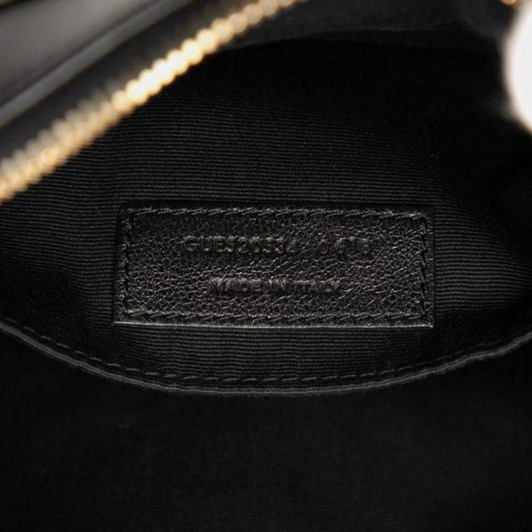 Pre Owned Saint Laurent Paris Black Matelasse Leather Monogram Lou Camera Bag