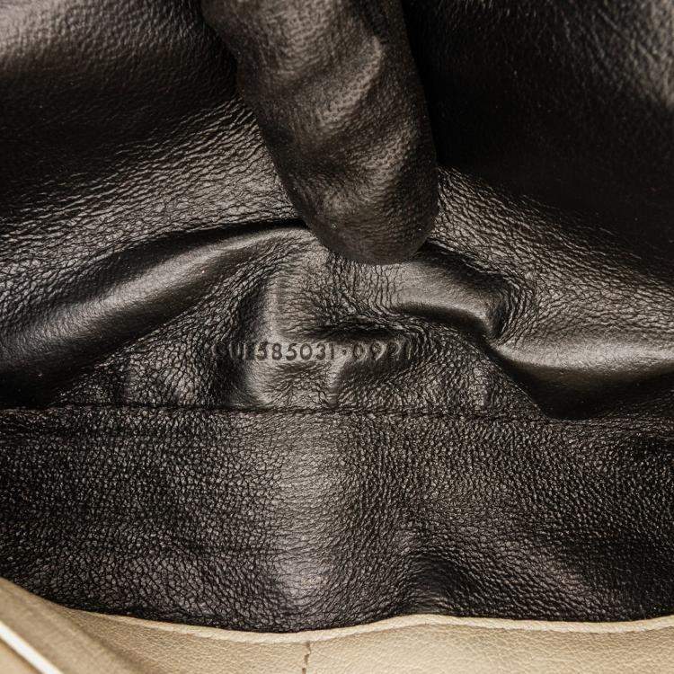 Pre Owned Saint Laurent Paris White Quilted Lambskin Diamond Becky Chain Wallet