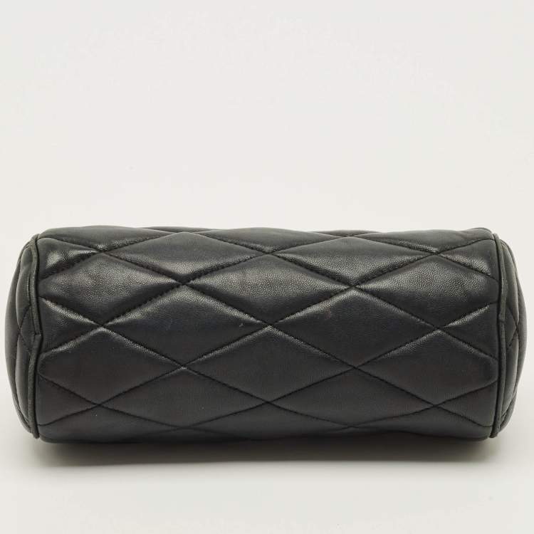 Pre Owned Saint Laurent Sade Tube Black Matelasse Leather Pouch