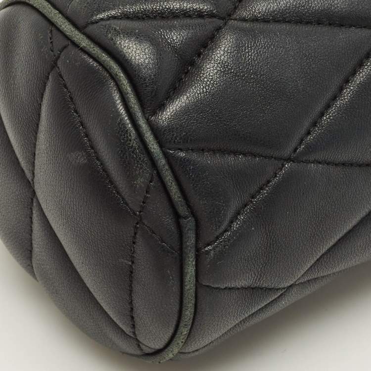 Pre Owned Saint Laurent Sade Tube Black Matelasse Leather Pouch