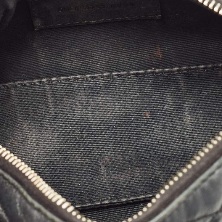 Pre Owned Saint Laurent Sade Tube Black Matelasse Leather Pouch