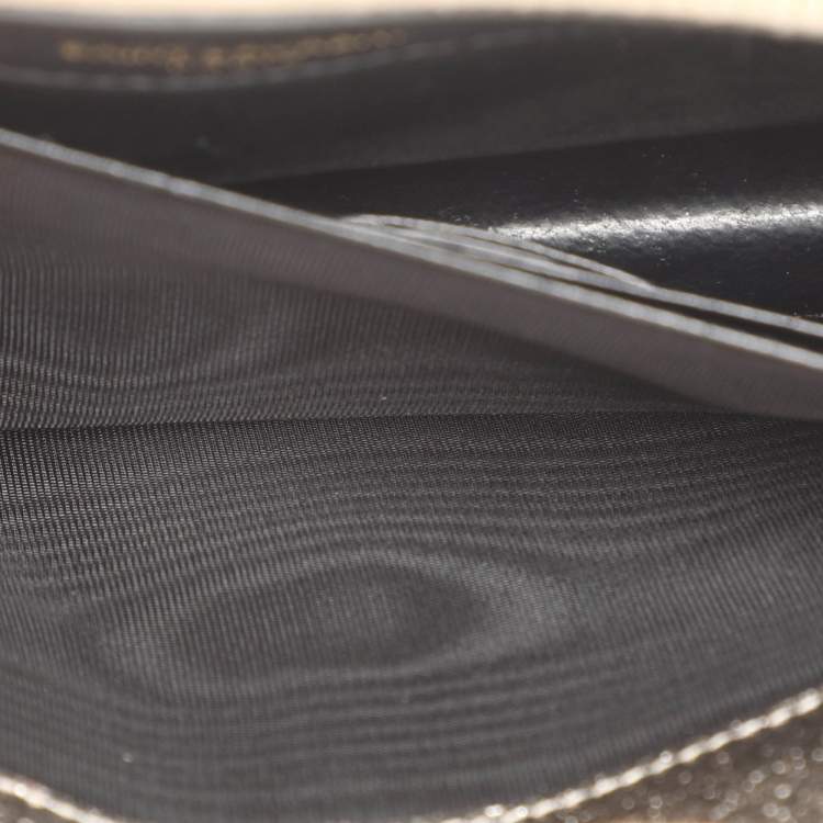 Pre Owned Saint Laurent Paris Kate Tassel Silver Glitter Wallet On Chain