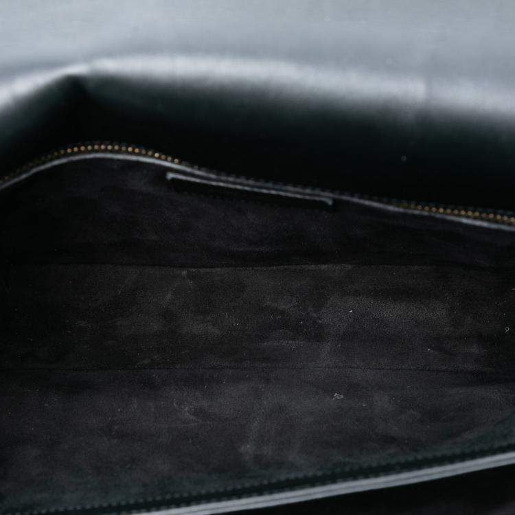 Pre Owned Saint Laurent Paris Black Medium Leather Monogram Universite Bag