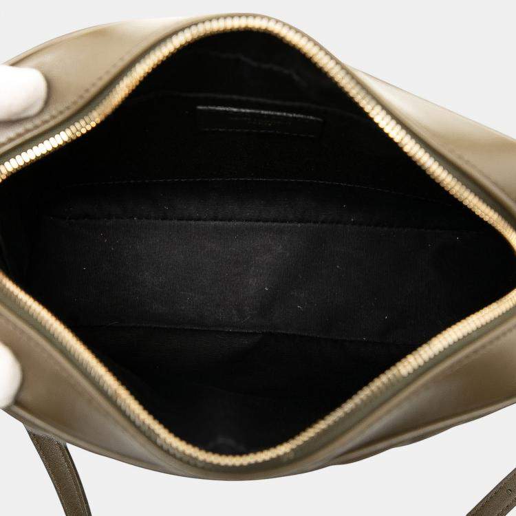 Pre Owned Saint Laurent Paris Brown Matelasse Leather Monogram Lou Camera Bag