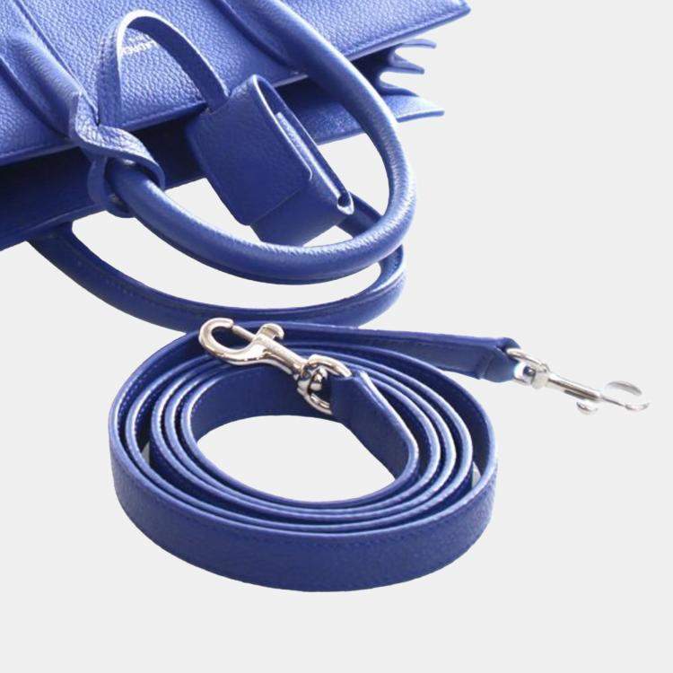 Pre Owned Saint Laurent Paris Blue Nano Leather Sac De Jour Satchel