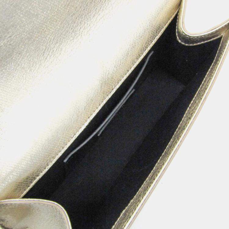 Pre Owned Yves Saint Laurent Kate Leather Shoulder Bag Gold