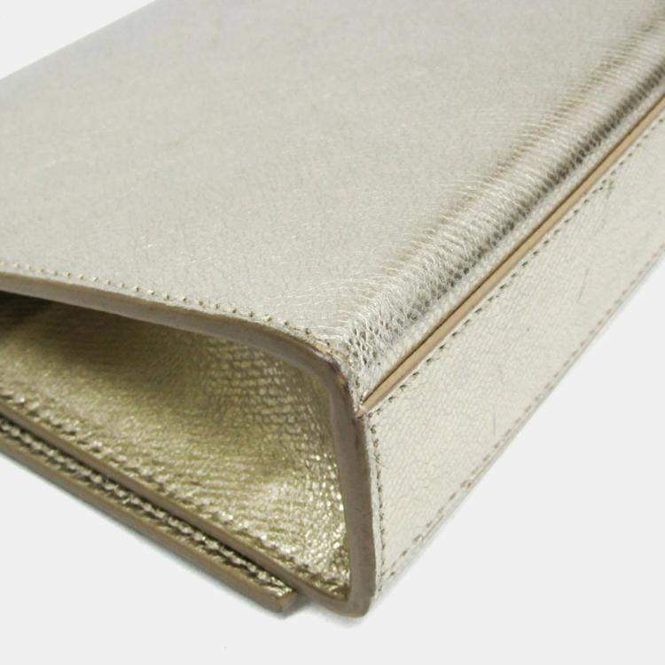 Pre Owned Yves Saint Laurent Kate Leather Shoulder Bag Gold