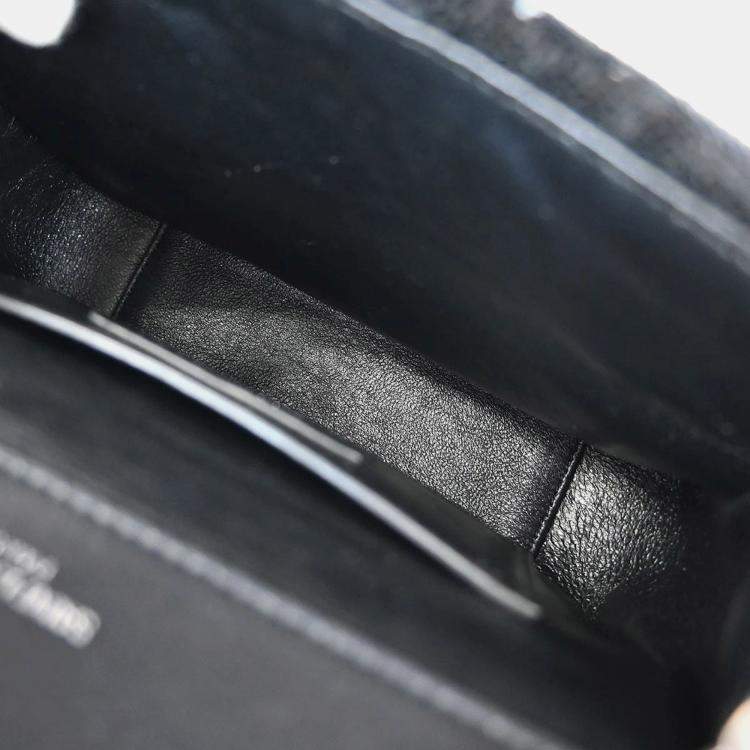 Pre Owned Saint Laurent Sulpice Black Sequins Shoulder Bag