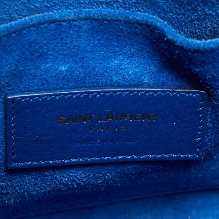 Pre Owned Saint Laurent Classic Sac De Jour Nano Blue Leather Tote