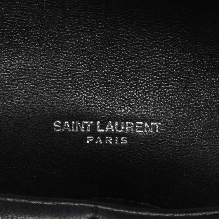 Pre Owned Saint Laurent Puffer Small Black Quilted Leather Chain Shoulder Bag