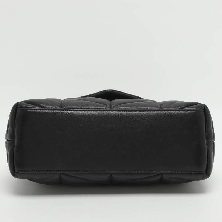 Pre Owned Saint Laurent Puffer Small Black Quilted Leather Chain Shoulder Bag