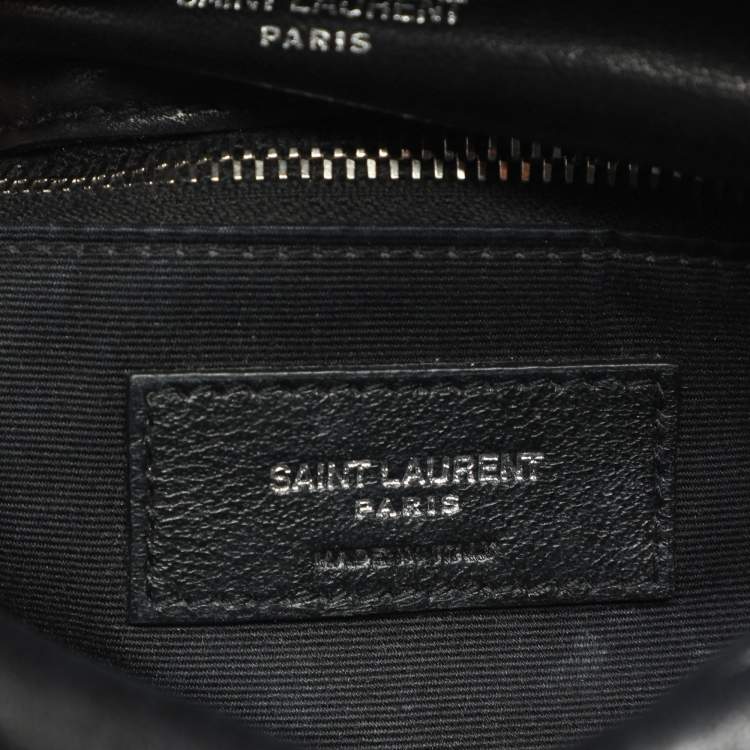 Pre Owned Saint Laurent Puffer Small Black Quilted Leather Chain Shoulder Bag
