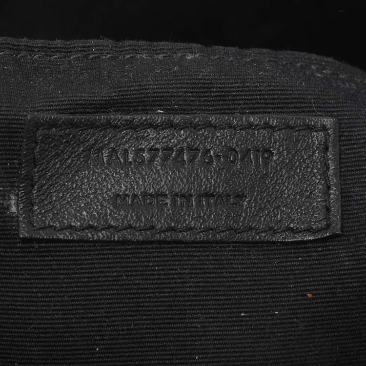 Pre Owned Saint Laurent Puffer Small Black Quilted Leather Chain Shoulder Bag