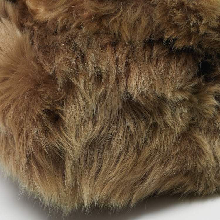 Pre Owned Saint Laurent Niki Large Beige Fur Shoulder Bag