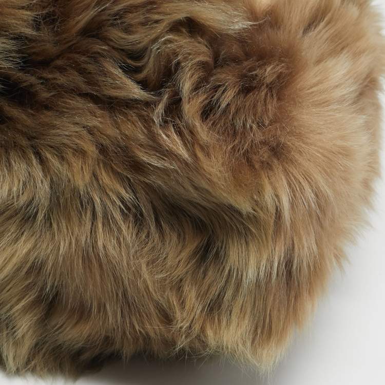 Pre Owned Saint Laurent Niki Large Beige Fur Shoulder Bag