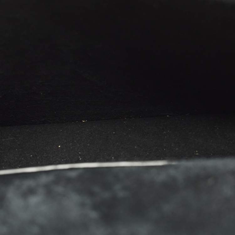 Pre Owned Saint Laurent Sunset Small Gold Lizard Embossed Leather Shoulder Bag