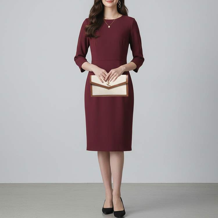 Pre Owned Saint Laurent Uptown Brown/Natural Canvas Pouch