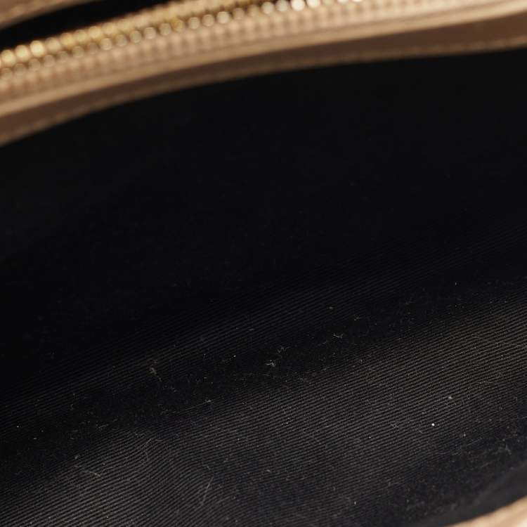 Pre Owned Saint Laurent Loulou Small Beige Matelassé Leather Shoulder Bag