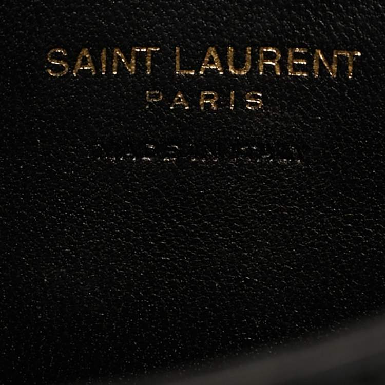 Pre Owned Saint Laurent LE 5 À 7 Mini Black Leather Shoulder Bag