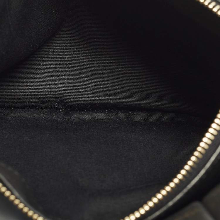 Pre Owned Saint Laurent Jamie Black Quilted Leather Wallet On Chain